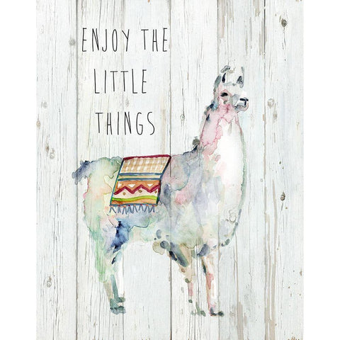 Llama Little Things Black Modern Wood Framed Art Print by Finn, Livi