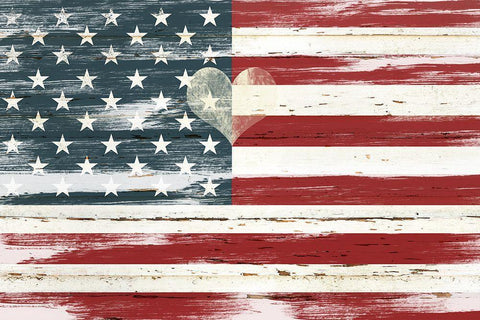 Heart of America White Modern Wood Framed Art Print with Double Matting by Robinson, Carol