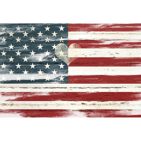 Heart of America White Modern Wood Framed Art Print by Robinson, Carol