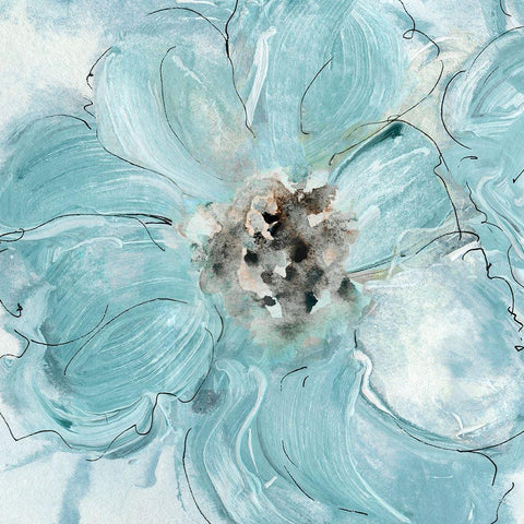 Flower Portrait I Black Modern Wood Framed Art Print with Double Matting by Jill, Susan