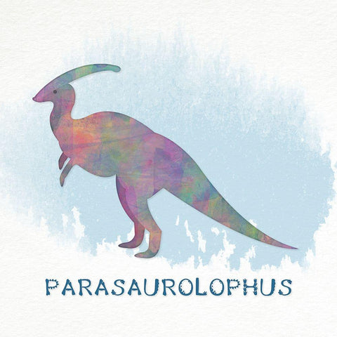 Parasaurolophus Black Modern Wood Framed Art Print with Double Matting by CAD Designs