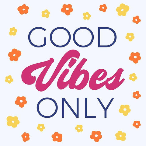 Daisy Good Vibes Black Modern Wood Framed Art Print with Double Matting by Murray, Amanda