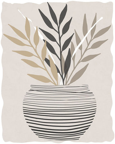 Palm Arrangement I Black Ornate Wood Framed Art Print with Double Matting by Santiago, Daniela