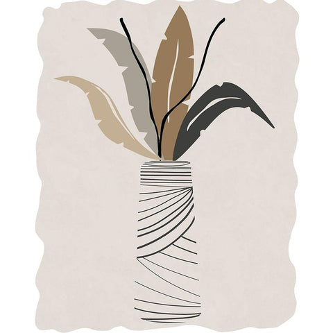 Palm Arrangement II White Modern Wood Framed Art Print by Santiago, Daniela