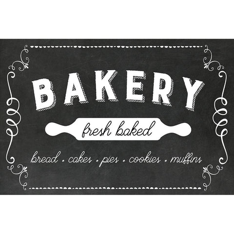 Bakery Black Modern Wood Framed Art Print with Double Matting by Murray, Amanda