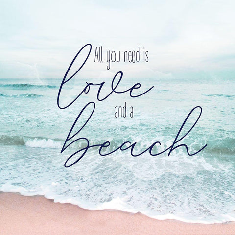 Love and a Beach Gold Ornate Wood Framed Art Print with Double Matting by Carpentieri, Natalie