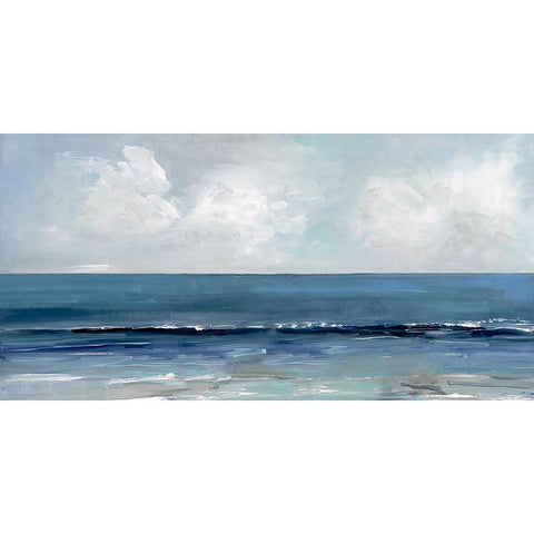 Blue Seas White Modern Wood Framed Art Print by Swatland, Sally