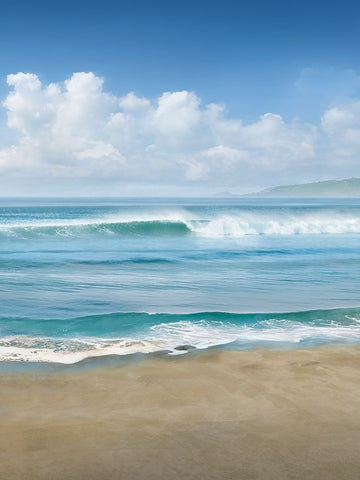 Timeless Waves White Modern Wood Framed Art Print with Double Matting by Calascibetta, Mike