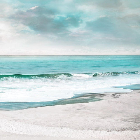 Calming Blues White Modern Wood Framed Art Print by Calascibetta, Mike