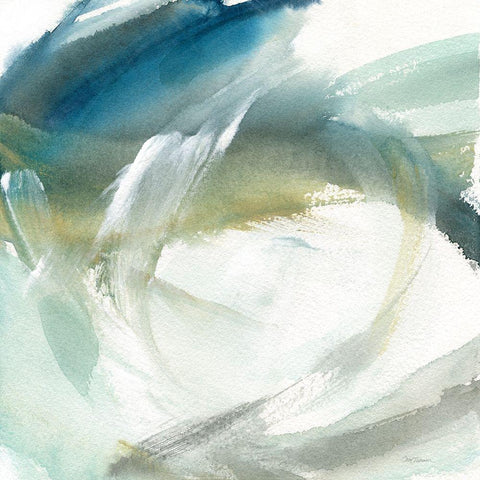 Moving Waters White Modern Wood Framed Art Print by Robinson, Carol