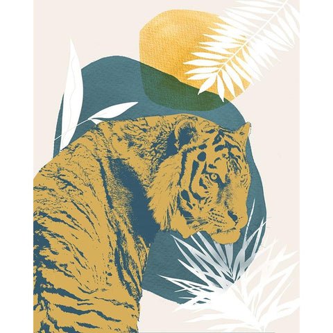 Jungle Cat I White Modern Wood Framed Art Print by Robinson, Carol