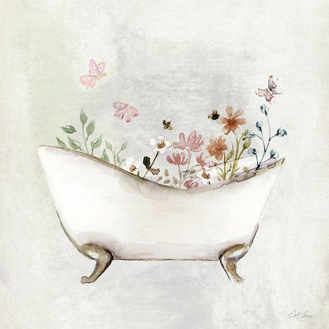 Botanical Bath I White Modern Wood Framed Art Print by Chang, Stella