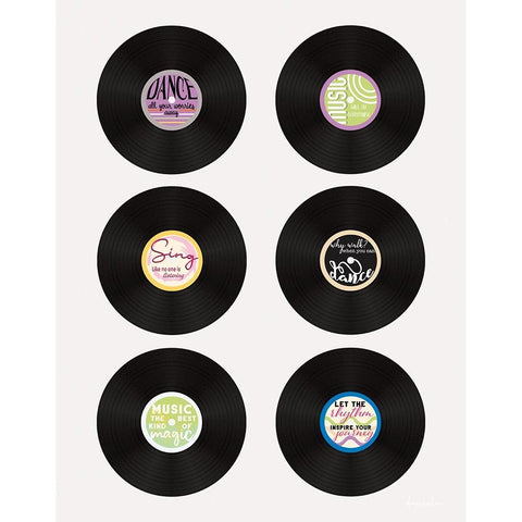 Vinyl Inspiration White Modern Wood Framed Art Print by Santiago, Daniela