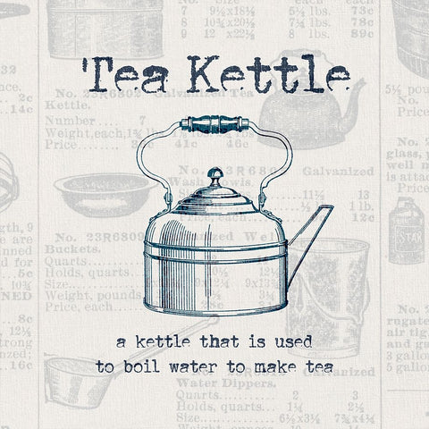 Tea Kettle Black Ornate Wood Framed Art Print with Double Matting by Jill, Susan