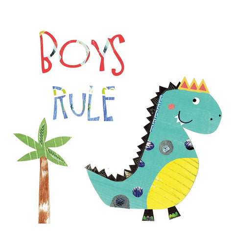 Boys Rule Black Ornate Wood Framed Art Print with Double Matting by Pope, Katherine and Elizabeth