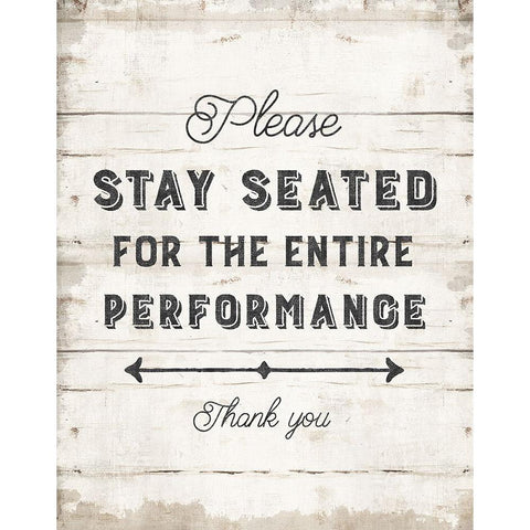 Please Stay Seated Black Modern Wood Framed Art Print with Double Matting by Murray, Amanda