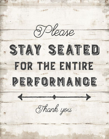 Please Stay Seated White Modern Wood Framed Art Print with Double Matting by Murray, Amanda