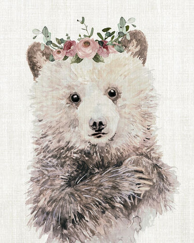 Dressy Cub White Modern Wood Framed Art Print with Double Matting by Robinson, Carol