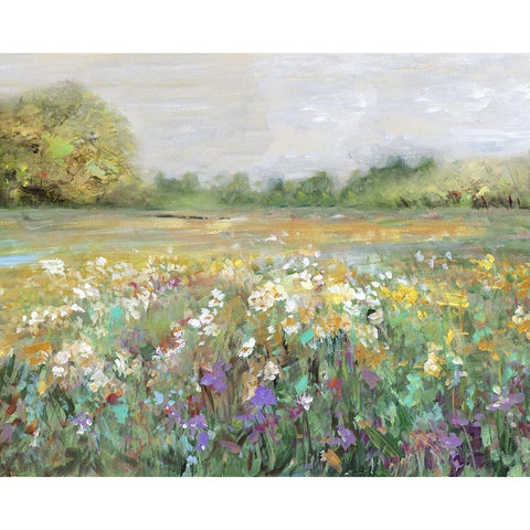 Country Meadow Black Modern Wood Framed Art Print with Double Matting by Swatland, Sally