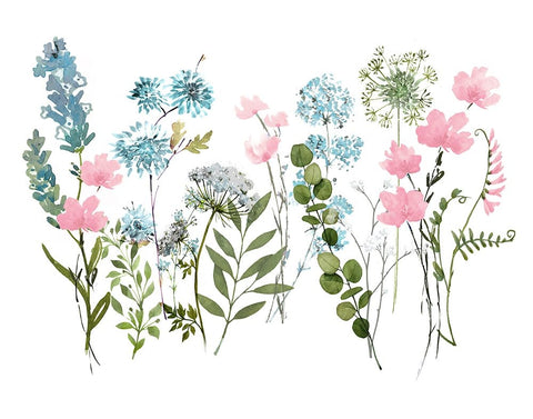 Spring Meadow White Modern Wood Framed Art Print with Double Matting by Knutsen, Conrad