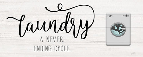 Never Ending Laundry White Modern Wood Framed Art Print with Double Matting by Carpentieri, Natalie