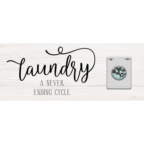 Never Ending Laundry Black Modern Wood Framed Art Print by Carpentieri, Natalie