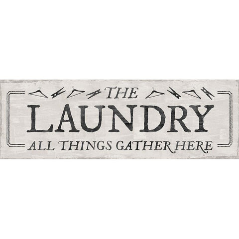 Laundry Gathers Black Modern Wood Framed Art Print with Double Matting by Carpentieri, Natalie