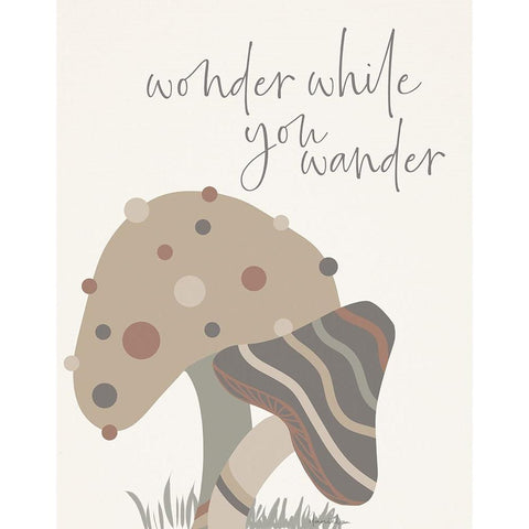 Wonder While You Wander Black Modern Wood Framed Art Print with Double Matting by Santiago, Daniela
