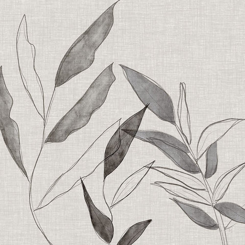Botanical Sketch I White Modern Wood Framed Art Print with Double Matting by Jill, Susan