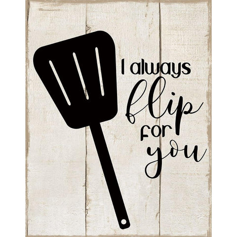 Flip For You Black Modern Wood Framed Art Print by CAD Designs