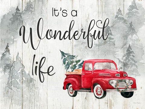 Wonderful Life White Modern Wood Framed Art Print with Double Matting by Brockmon, Kristen