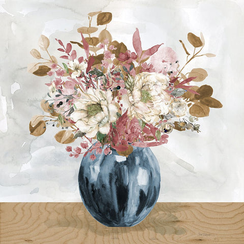 Sophisticated Fall Bouquet Black Modern Wood Framed Art Print by Robinson, Carol