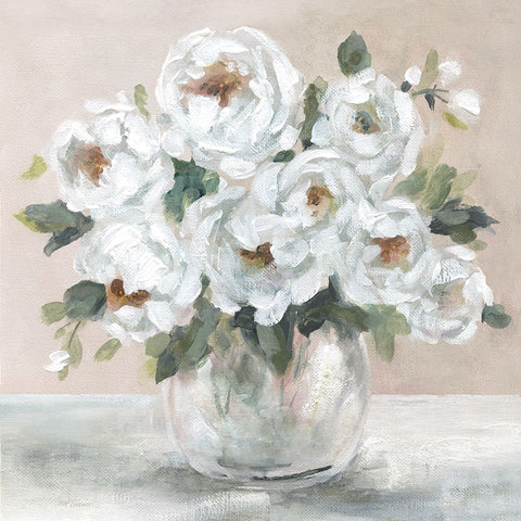 Blushing Blooms II Black Ornate Wood Framed Art Print with Double Matting by Robinson, Carol