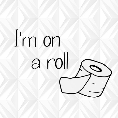 Im on a Roll Geo White Modern Wood Framed Art Print with Double Matting by Jill, Susan