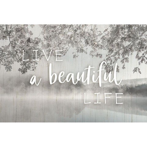 Live a Beautiful Life White Modern Wood Framed Art Print by Delimont, Danita