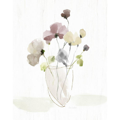 Choose Happy Bouquet I White Modern Wood Framed Art Print by Swatland, Katie