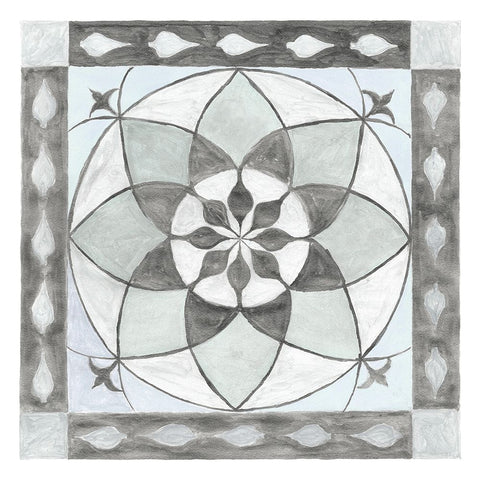 Soft Translucent Tile III Black Ornate Wood Framed Art Print with Double Matting by Henderson, Charity
