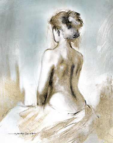 Figure in Golden Light II Black Modern Wood Framed Art Print by Orme, E. Anthony