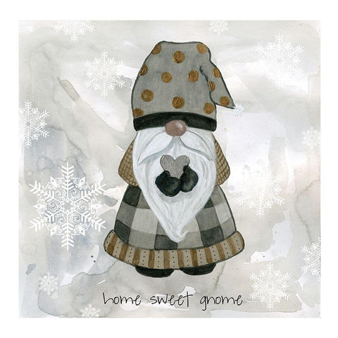 Home Sweet Gnome White Modern Wood Framed Art Print by Finn, Livi