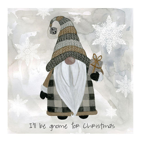 Gnome Friends III Black Modern Wood Framed Art Print by Finn, Livi