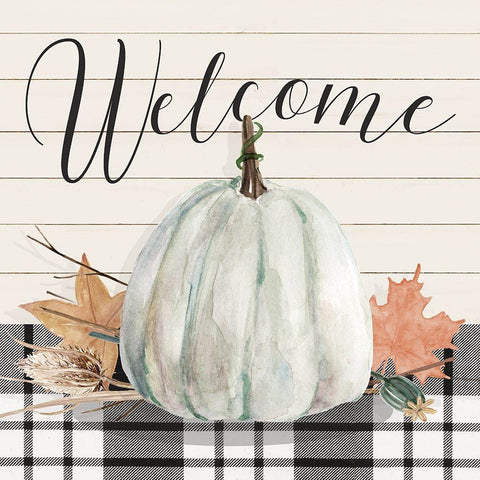 Harvest Welcome Black Modern Wood Framed Art Print with Double Matting by Finn, Livi