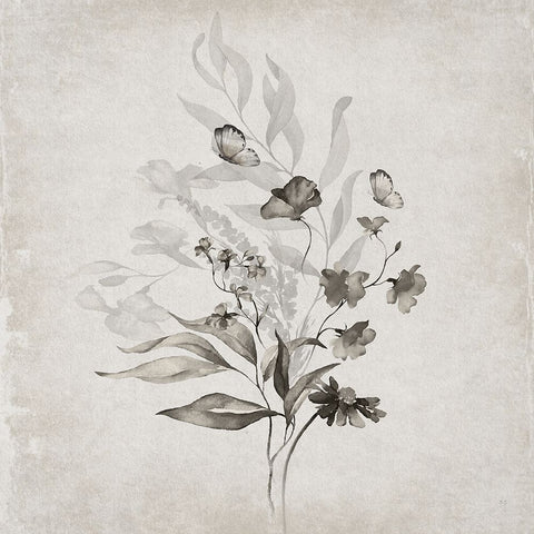 Vintage Arrangement III Black Ornate Wood Framed Art Print with Double Matting by Jill, Susan