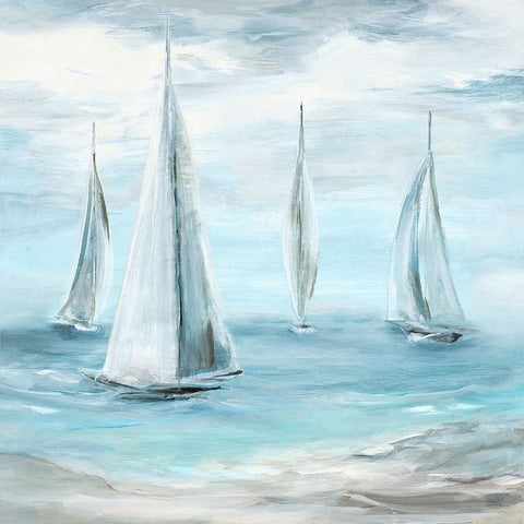 Soft Summer Wind I White Modern Wood Framed Art Print with Double Matting by Dunlap, Marilyn