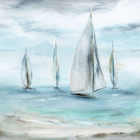 Soft Summer Wind II White Modern Wood Framed Art Print with Double Matting by Dunlap, Marilyn