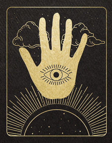 Celestial Palm Black Modern Wood Framed Art Print by Santiago, Daniela