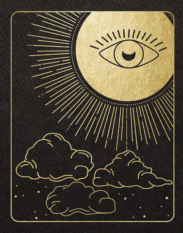 Celestial Eye Black Modern Wood Framed Art Print by Santiago, Daniela