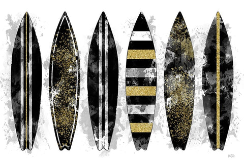 Golden Surf Black Ornate Wood Framed Art Print with Double Matting by Carpentieri, Natalie