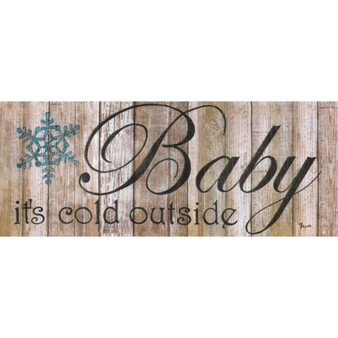 Baby Its Cold White Modern Wood Framed Art Print by Tava, Janet