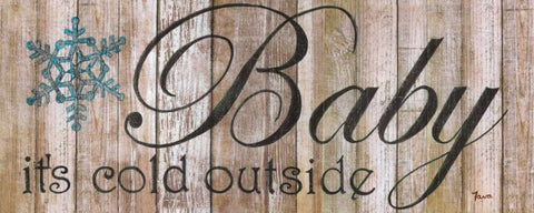 Baby Its Cold White Modern Wood Framed Art Print with Double Matting by Tava, Janet