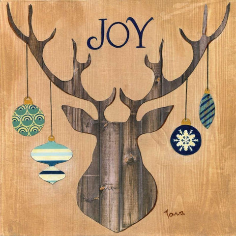 Antler Joy White Modern Wood Framed Art Print with Double Matting by Tava, Janet